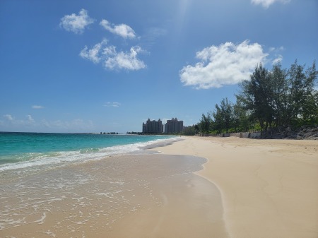 Beach walk Paradise Island Bahamas 
