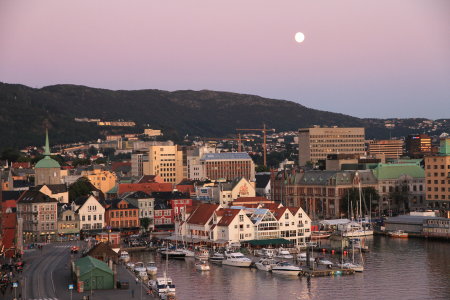 moon over Bergen, Norway