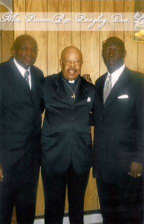 At Church: Pastor in middle, Me & a Friend