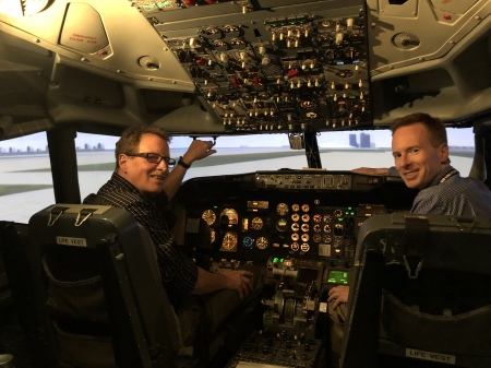 In the 737-200 Simulator with my son Patrick.