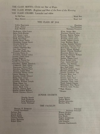 Class of '61  program