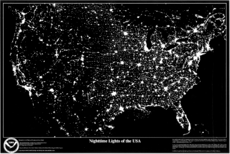 USA at Night via DMSP