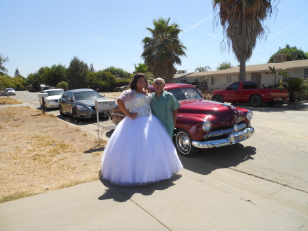 Great Granddaughter sweet 16 and my '49 Merc