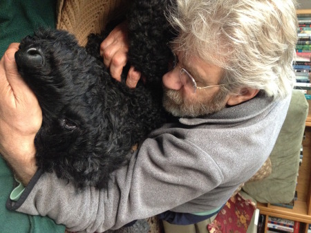 My dog Stella and I - on the couch.