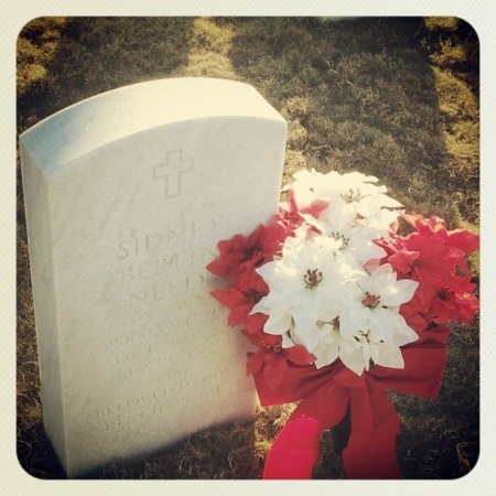 Flowers placed on Sid's grave Christmas 2012