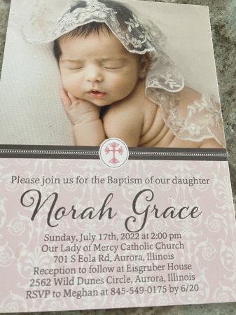 Our New Great-Granddaughter, Norah Grace 