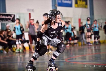 Sharyl Playing Roller Derby