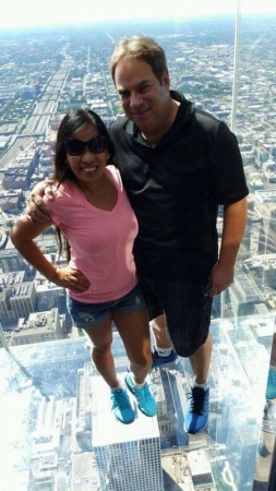 Leofe and I in Willis Tower in Chicago