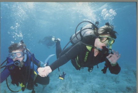 My cousin and I scuba diving in Hawaii