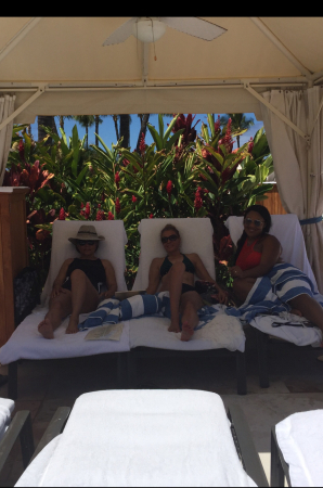 Relaxing in our Cabana 