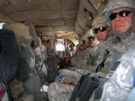 Flying to another Base Camp in Iraq
