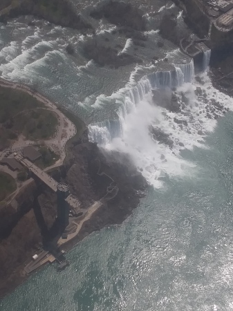 Helicopter over the falls