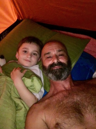 Colin and me camping out in Texas, May 2018