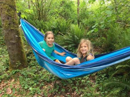 Grandchildren camping 