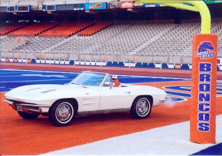 car show in BSU stadium