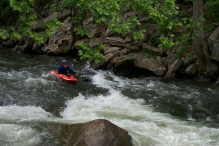 Setting up to run Nantahala Falls,