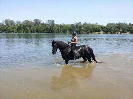 Danika and I swimming in the American River.