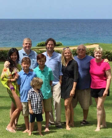 The family in front of Teeth of the Dog