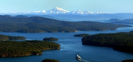 View east from above Friday Harbor, Wa