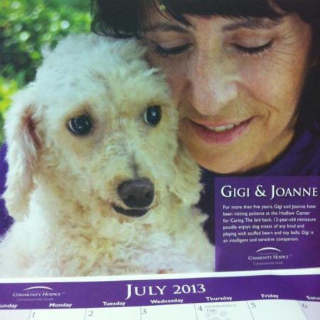 Gigi and I as Ms july in 2013 hospice calender