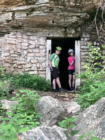 Riding the KATY trail in Missouri.