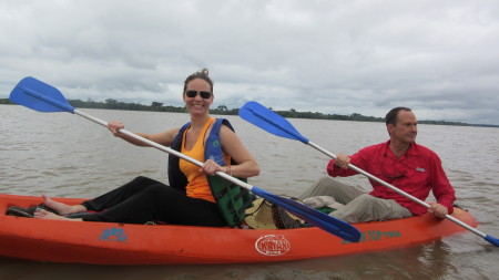 Vivian and I paddle the Amazon