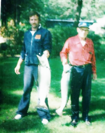 Me on left with 36 pound Chinook