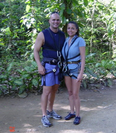 Scott & I getting ready to go zipping in...