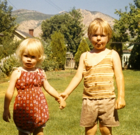 My two little blondes, Julia and Curtis