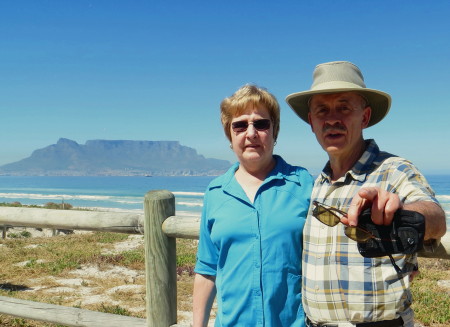 With Shirley near CapeTown's Table Mountain in