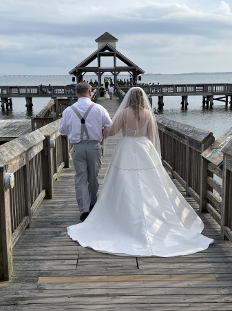 Walking my daughter down the pier.