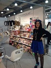 Me modeling in the Head Dress NY booth at Javits Center,, NYC