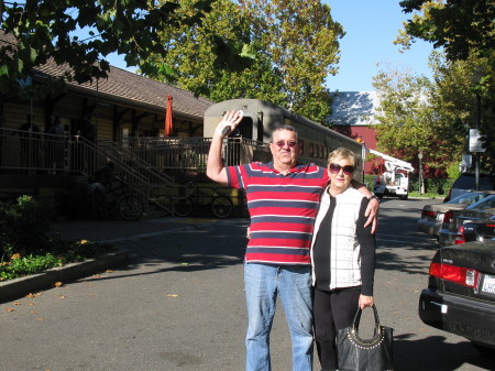 Nan and I at our Chico,  Amtrak RR Station