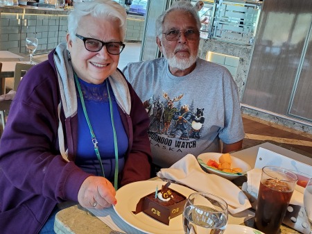 Donna's birthday on our Alaska cruise