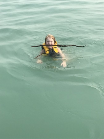 My daughter Savannah having fun swimming.