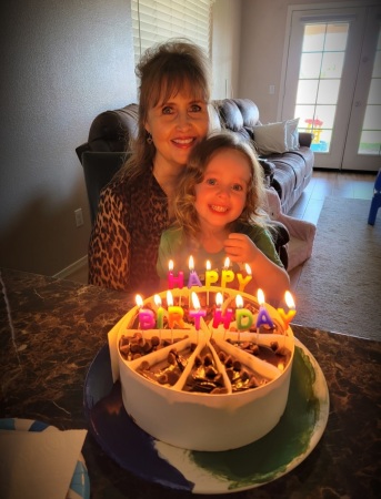 My 58th Birthday with my oldest granddaughter!