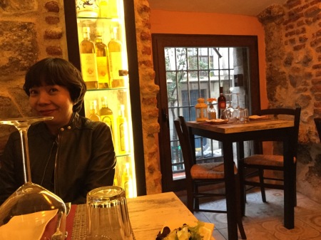 RaIny day lunch at cozy Madrid restaurant.