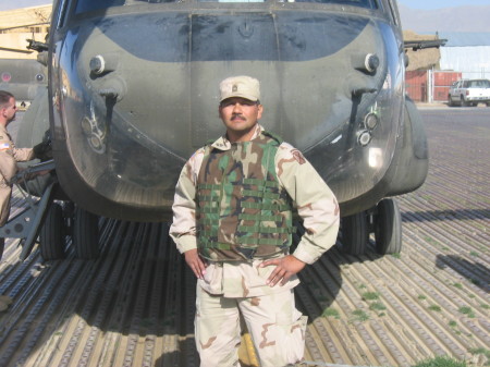 Me and a CH-47 at Bagram, Afghanistan