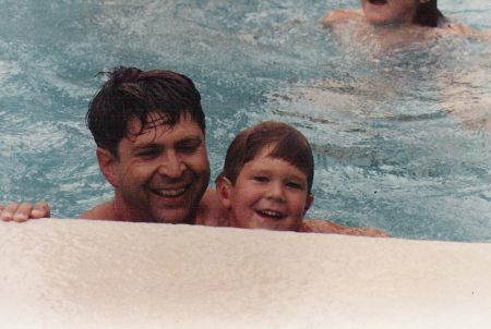 Bryan and Dad in our AZ Pool