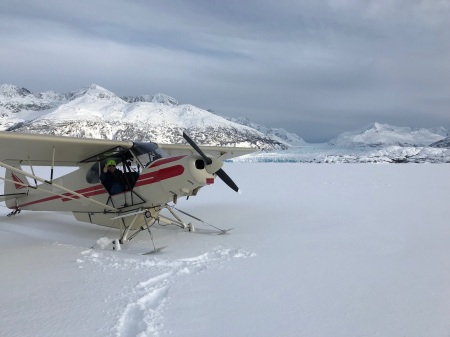 Super Cub on skis