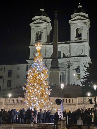 Christmas tree lighting Rome, Italy
