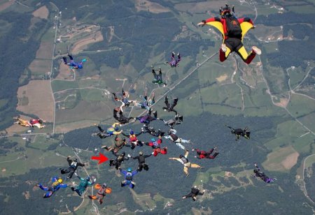 Building the record skydive formation