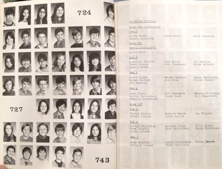 Class of 1971/1972 grade 7 yearbook page