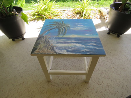 Painted patio table for Suzie