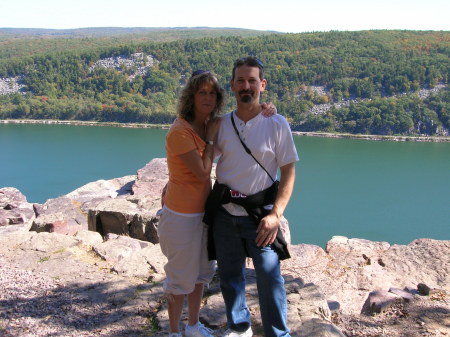 my wife and i at devils lake wis.