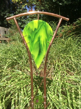 Copper and fused glass yard art...come see us this weekend at the Fall Festival.  booth 83, "JacoCreations" 