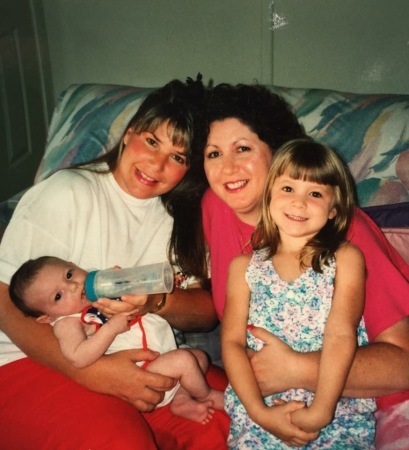 Sandie & baby Chandler, me & little Sara