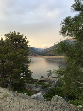 Courtright reservoir at sunset.