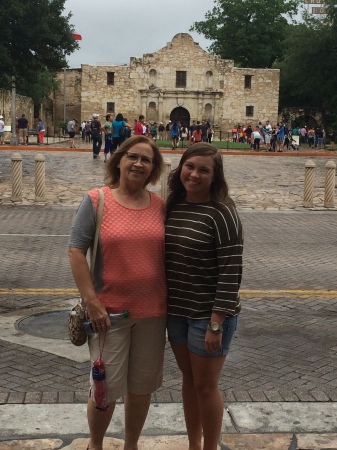 Wife, Carol and grandaughter, Mandi at Alamo