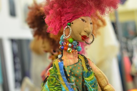 Handmade doll I admired and photographed at a fabric art show